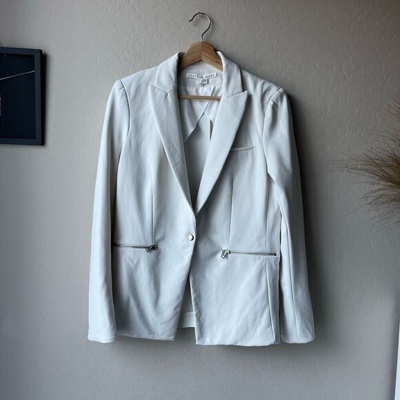 Veronica Beard Scuba Iconic‎ Blazer Schoolboy Dickey Blazer Jacket White Size 8 - Picture 2 of 13